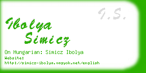 ibolya simicz business card